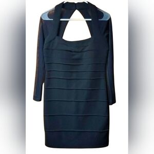 Moda International Vintage Black  Bodycon Dress, Size MP